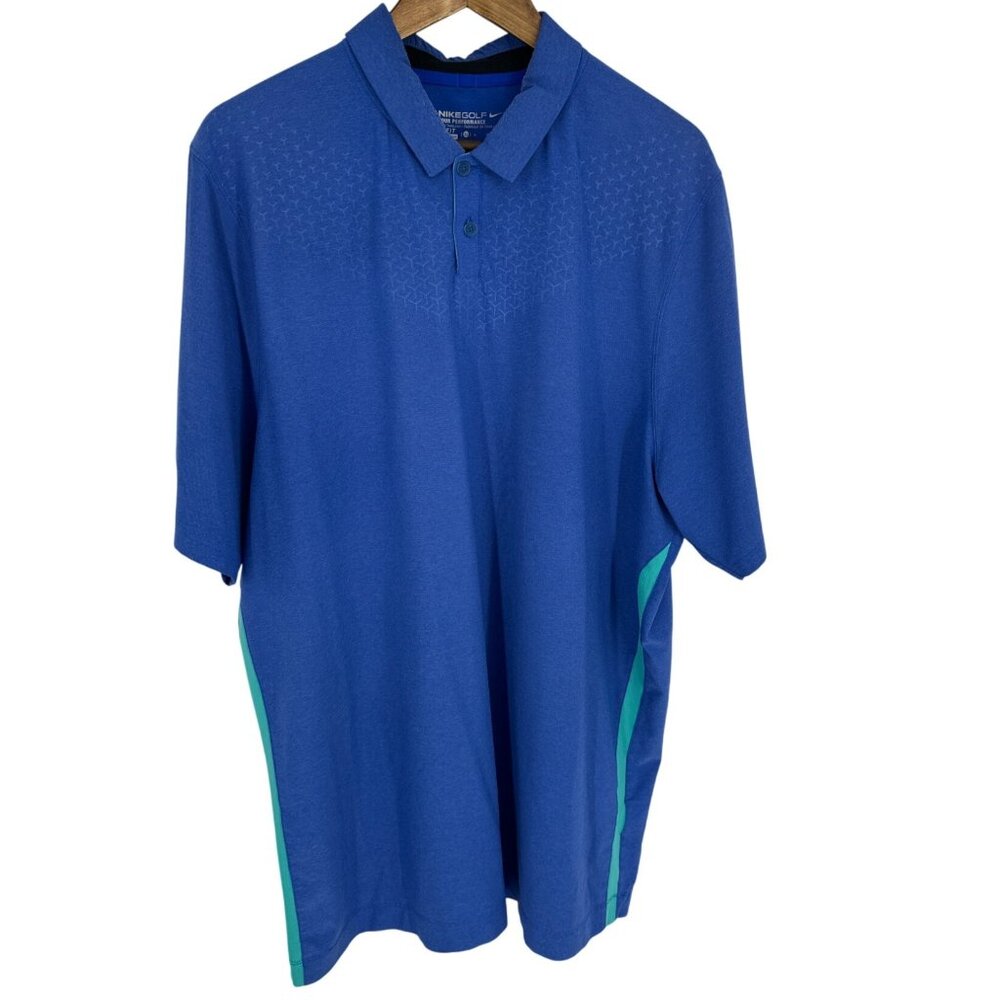 Nike Golf Tour Performance Blue Polo Shirt Dri-Fit Mens Activewear Size XL